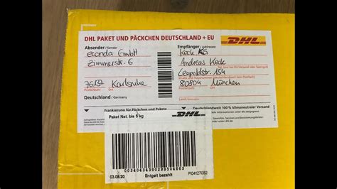 DHL Päckchen international .